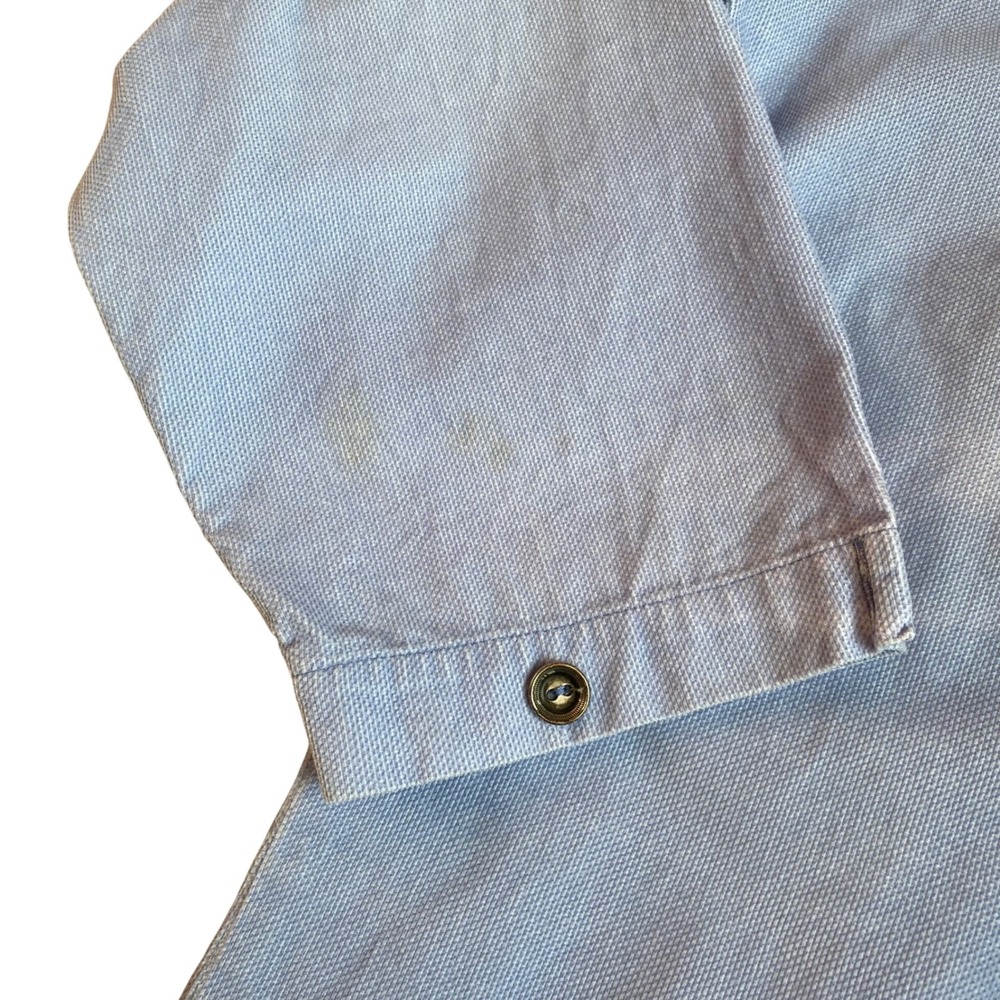 FLAX Mens Button Down Shirt SZ M Blue 100% Cotton Corduroy Long Sleeve Casual - Picture 6 of 9